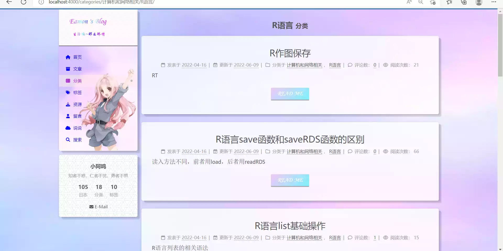 博客分类页面添加摘要